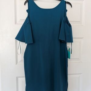 Gianni Bini Teal Cold Shoulder Mini Dress